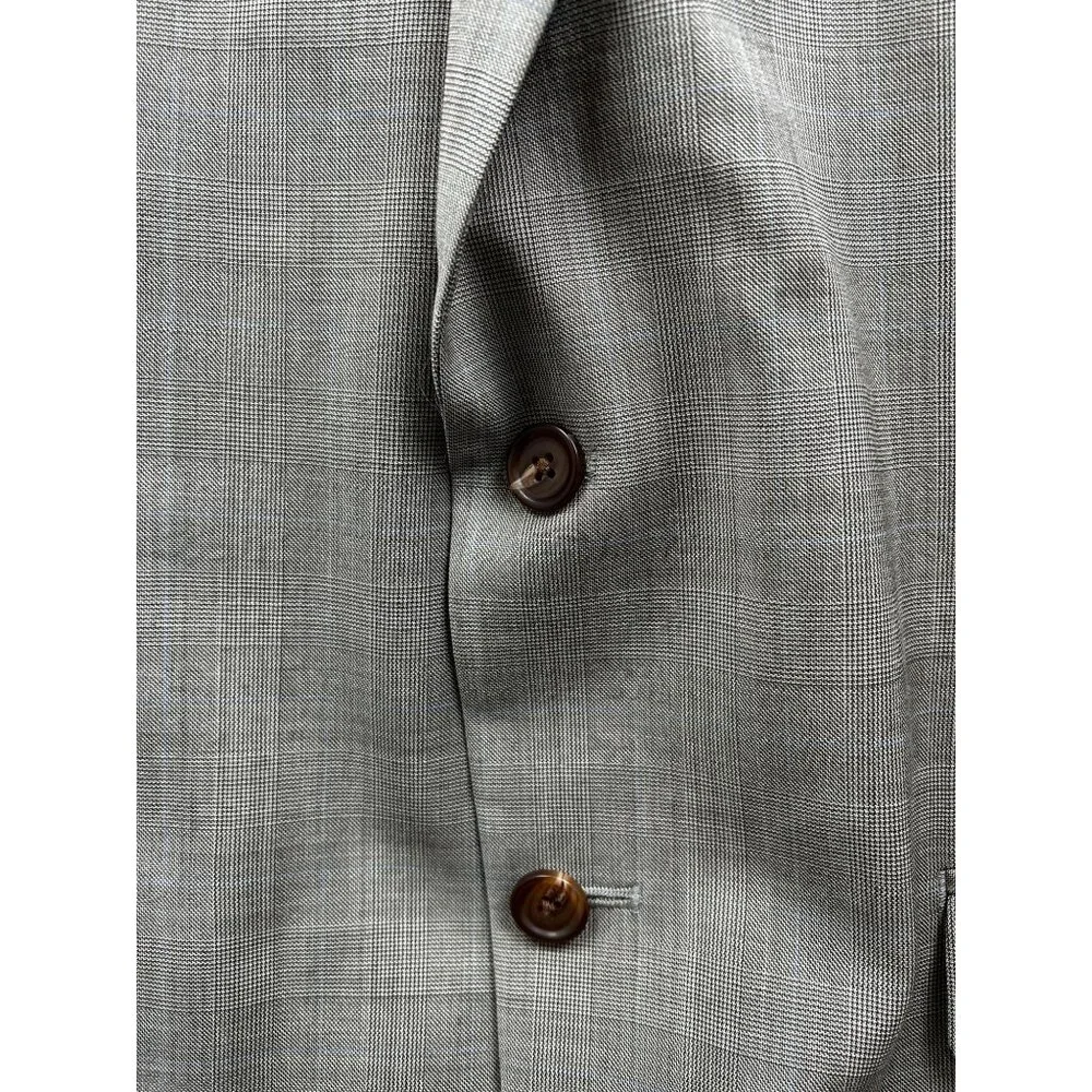 Lauren Ralph Lauren Men’s Blazer 44R Gray‎ Wool Glen Plaid Classic Jacket Preppy